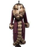 Sultan Alpaka Wool Coat w/ Fur ( Purple )