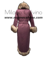 Sultan Alpaka Wool Coat w/ Fur ( Purple )