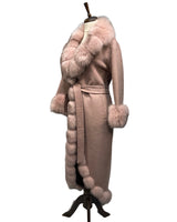 Sultan Alpaka Wool Coat w/ Fur ( Pink )