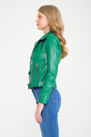- X1O - Genuine Leather Jacket (Water Green)