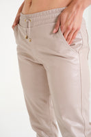 Women Genuine Leather Pant ( Nude Pink )