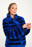 Women Chincilla Rexx Short Jacket (Night Blue)