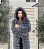 RIGEL 10 Row - w/ Hoodie Finn Fur Coat