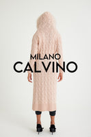 Long Tricot Cardigan w/ Fin Fur (Pink)