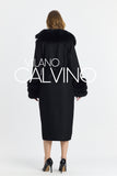 Fur Trimmed Fransız Cashmerei Coat - Black - Milano Calvino image 7