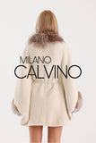 Beige Detaylı Poncho - Milano Calvino image 4