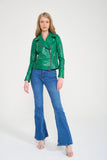Genuine Leather Jacket - Green - Milano Calvino