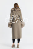 Fur Trimmed Fransız Cashmerei Coat - Stone Grey - Milano Calvino image 3