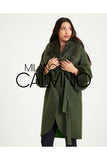 Fur Trimmed Alpaca Coat & Coat ( Haki ) - Khaki - Milano Calvino image 8