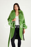 Fur Trimmed Alpaca Coat & Coat ( Açık Green ) - Light Green - Milano Calvino image 2