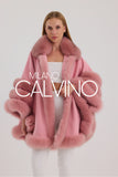 Fur Trimmed Cashmere Poncho - Pink - Milano Calvino image 2