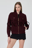 Genuine Suede Varsity Jacket – Burgundy - Milano Calvino image 4