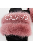 Twin Fur Slipper Mink - Coral Red - Milano Calvino image 3