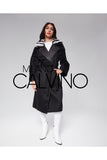 Alpaca Wool, Chinchilla Fur Collar Coat - Black - Milano Calvino image 7