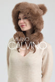 Noelle Knitted Fur Trimmed Luxury Beanie – Çift Ponponlu TaYellowm - Sütlü Kahve - Milano Calvino image 4