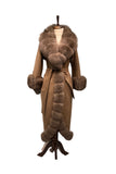 Sultan Fur Trimmed Alpaca Coat ( Kapuçino ) - Cappuccino - Milano Calvino