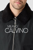 Erkek Bomber Jacket — Curly Post Collarlı, Çıkarılabilir - Black - Milano Calvino image 6