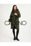 Fur Trimmed Alpaca Coat & Coat ( Haki ) - Khaki - Milano Calvino image 5