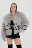 Gerçek Tibet Furü Women’s Jacket - Grey - Milano Calvino image 7