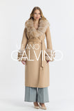 Fur Trimmed Fransız Cashmerei Coat - Camel Beige - Milano Calvino