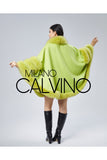 Fur Trimmed Cashmere Poncho - Pistachio Green - Milano Calvino image 3