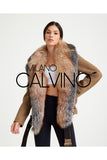 Fur Trimmed Yün Kumaş Short Coat - Deve Tüyü - Milano Calvino image 3