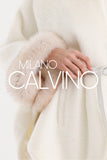 Ecru Alcantara ve Fross Fur Detaylı Poncho - Ekru - Milano Calvino image 4