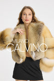 Lopez Special Design Hacimli Dokulu Fur Jacket - Gold - Milano Calvino image 3