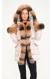 Women’s Fur Trimmed Roz Şişme Parka (roz - Fross Kombin) - Rose Frost Combination - Milano Calvino