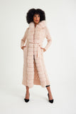 Fur Trimmed Long Triko Cardigan (açık Pink) - Milano Calvino