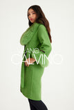 Fur Trimmed Alpaca Coat & Coat ( Açık Green ) - Light Green - Milano Calvino image 5