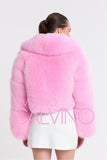 Lopez Special Design Hacimli Dokulu Fur Jacket - Bubblegum Pink - Milano Calvino image 6