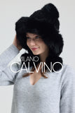 Noelle Knitted Fur Trimmed Luxury Beanie – Çift Ponponlu TaYellowm - Black - Milano Calvino image 5