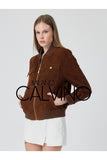 Genuine Suede Varsity Jacket – Cognac Brown - Milano Calvino image 8