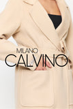 İtalyan Dokuma Alpaca Wool Coat - Light Beige - Milano Calvino image 8
