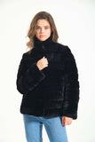 Chinchilla Rex Fur Jacket - Black - Milano Calvino