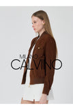 Genuine Suede Varsity Jacket – Cognac Brown - Milano Calvino image 7