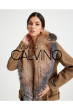 Fur Trimmed Yün Kumaş Short Coat - Deve Tüyü - Milano Calvino image 4