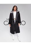 Alpaca Wool, Chinchilla Fur Collar Coat - Black - Milano Calvino image 3