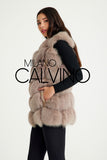 Fur Trimmed Vest 6 Sıra - Dark Beige - Milano Calvino image 4
