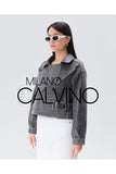 Women’s Genuine Leather Jacket Jacket - Grey - Milano Calvino image 7