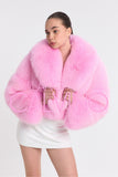 Lopez Special Design Hacimli Dokulu Fur Jacket - Bubblegum Pink - Milano Calvino image 8