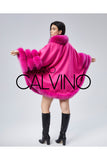 Fur Trimmed Cashmere Poncho - Fujya - Milano Calvino image 6