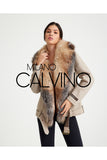 Fur Trimmed Yün Kumaş Short Coat - Light Beige - Milano Calvino image 4