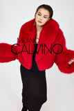 Lopez Special Design Hacimli Dokulu Fur Jacket - Red - Milano Calvino image 6