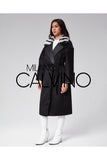 Alpaca Wool, Chinchilla Fur Collar Coat - Black - Milano Calvino image 2