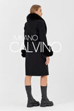 Fur Trimmed Cashmere Coat Black Cash-doble - Milano Calvino image 8