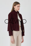 Genuine Suede Leather Zipped Jacket – Burgundy - Milano Calvino image 3