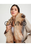 Fur Trimmed Yün Kumaş Short Coat - Light Beige - Milano Calvino image 6