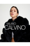 Women’s V Form Zipped Convertible Fur Jacket (Can Be Worn as a Vest) - Black - Milano Calvino image 8